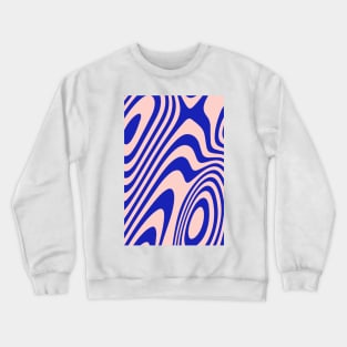 Blue And Pink Zebra Grooves Abstract Pattern Crewneck Sweatshirt